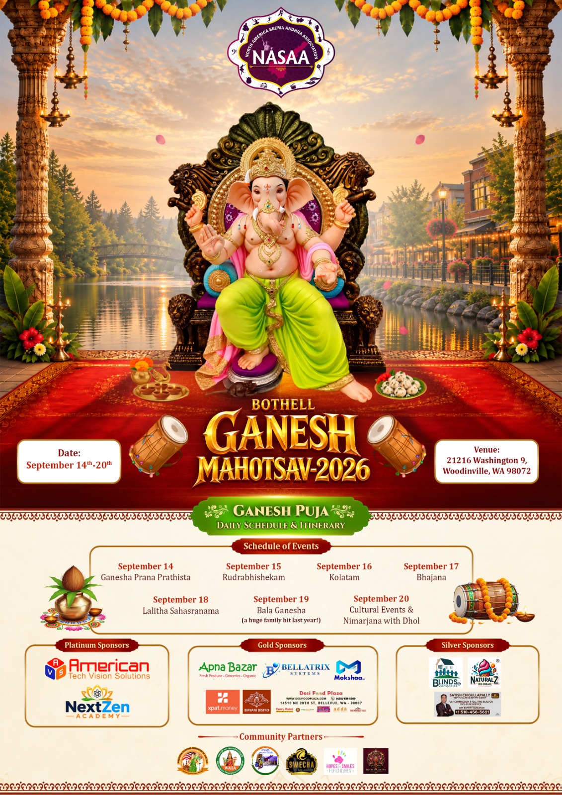 Bothell Ganesh Mahotsav 2026 organized by NASAA