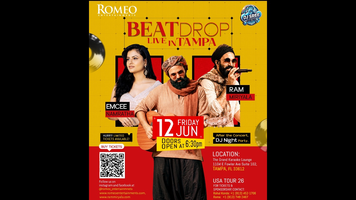 Ram Miriyala Live Concert In Tampa